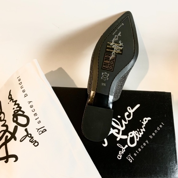 Alice + Olivia Madalyn Loafer Flat Mule Silver - Picture 8 of 12